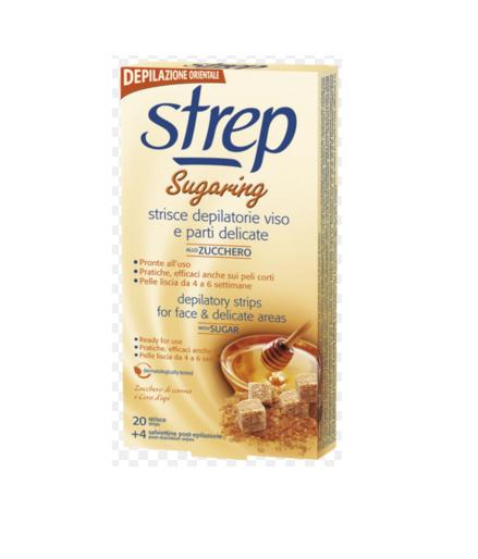 Image of Strep Sugaring Strisce Depilatorie Viso allo Zucchero 20 pz 8002340013391