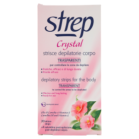 Image of Strep Crystal Strisce Depilatorie Corpo Trasparenti 20 Strisce + 4 Salviettine post-epilazione 8007602003004