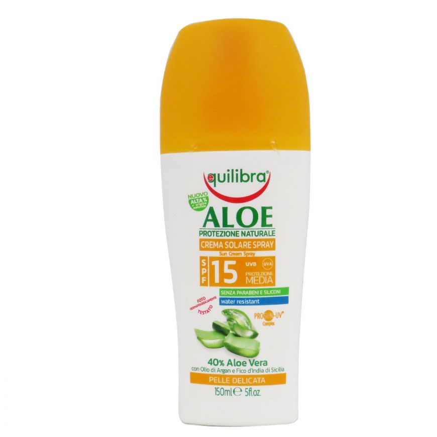 Image of Equilibra Crema Solare Aloe Spray SPF 15 Media 8000137014538