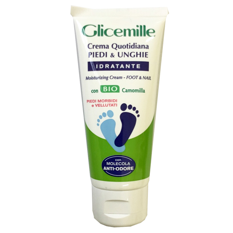 Image of Glicemille Crema quotidiana idratante piedi e unghie con bio-camomilla 100 ml 8003510029860