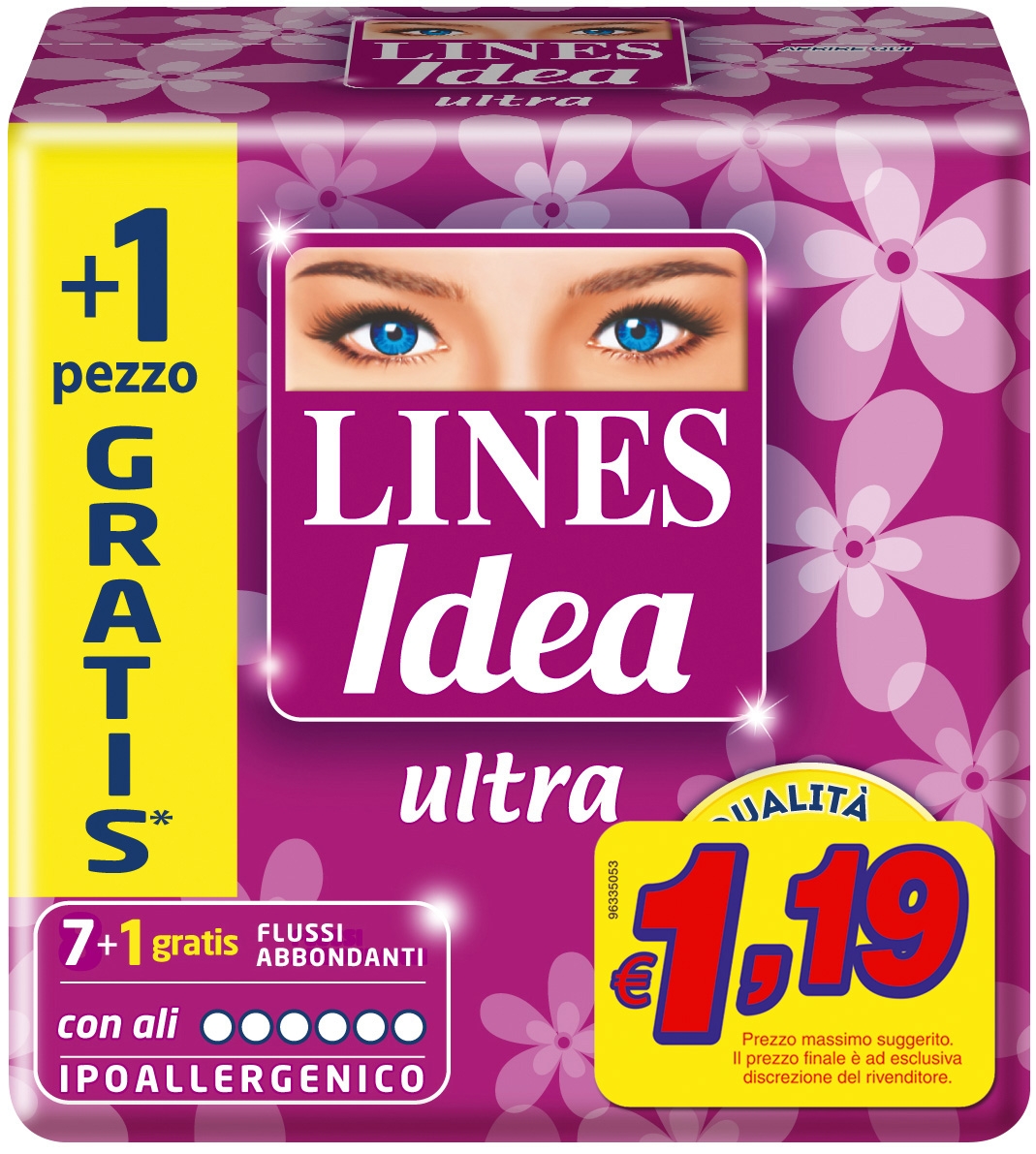 Image of Lines Idea Ultra Flussi Abbondanti con Ali 7+1 Assorbenti 8001480032378
