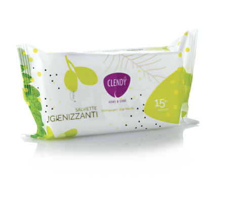 Image of Clendy SALVIETTE IGIENIZZANTI RINFRESCANTI ALLA MENTA 15 PZ 8033532153120