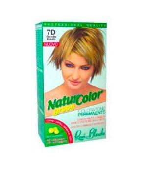 Tinta  Per Capelli Colorazione Permanente Naturale Natur Color Green7 D Biondo Dorato