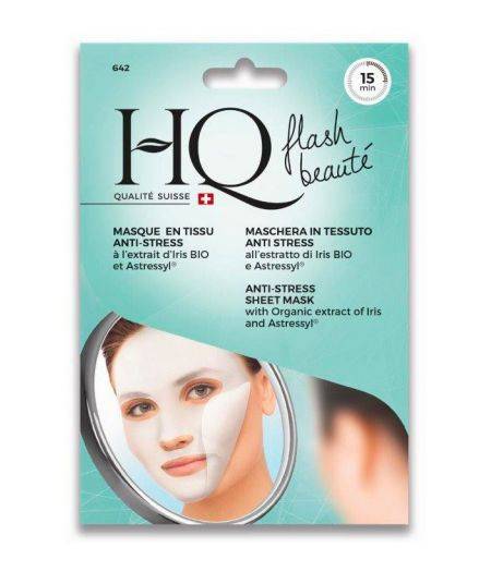 HQ maschera viso in tessuto anti-stress all'estratto di Iris Bio e Astressyl