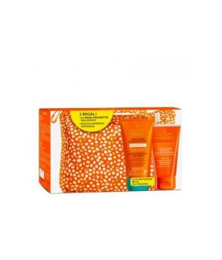 Crema Solare Protezione Attiva SPF30 Pelli Ipersensibili + Doccia Shampoo Doposole + Pochette