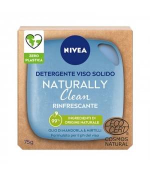 Nivea Viso Detergente Solido Naturally Clean Rinfrescante Olio Di Mandorle & Mirtilli 75 Grammi
