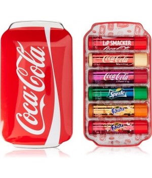 Lip Smacker Coca-Cola Collection, Set di 6 Burrocacao Assortiti dai Gusti Autentici Coca-Cola
