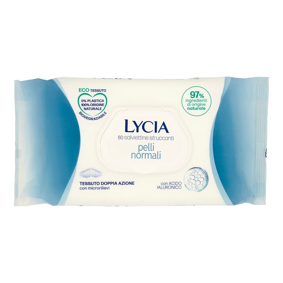 Salviettine Struccanti Pelli Normali Con Acido Ialuronico 60 Pz