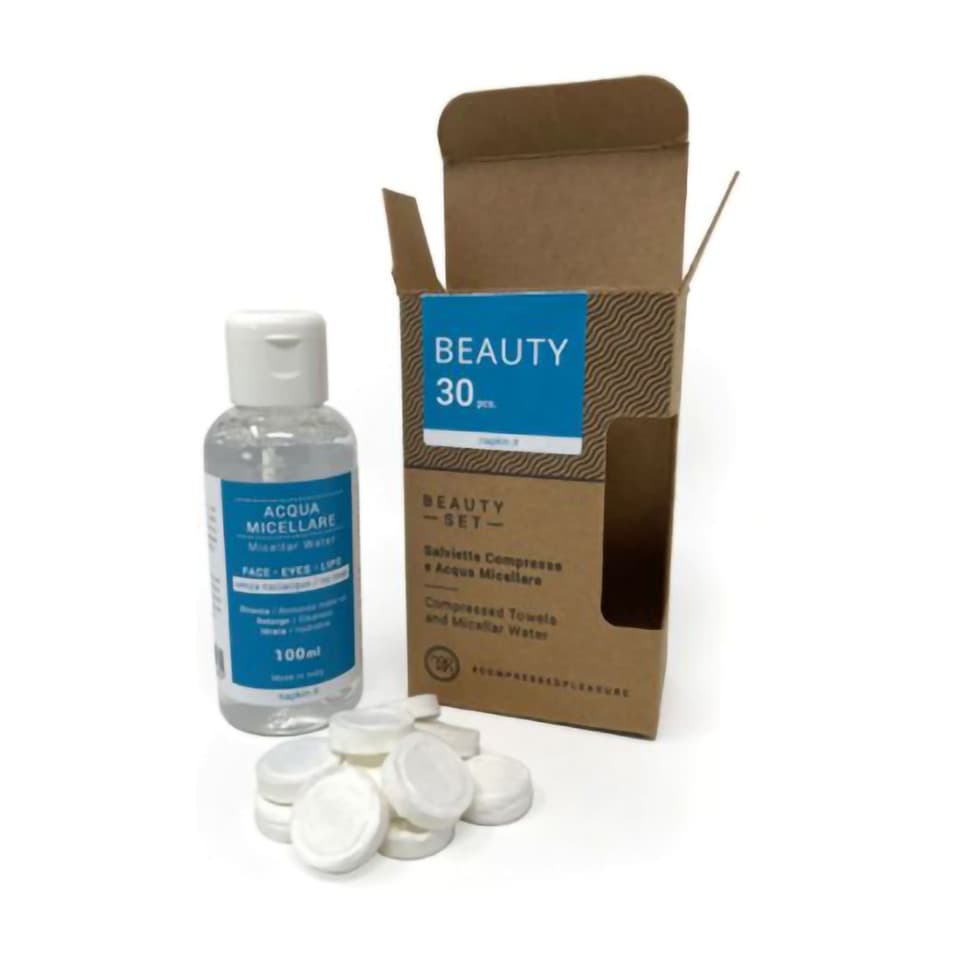 Salviette Compresse 30 Pz + Acqua Micellare 100 Ml