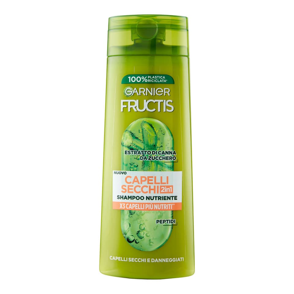 Fructis Capelli Secchi 2in1, Shampoo Per Capelli Secchi E Danneggiati