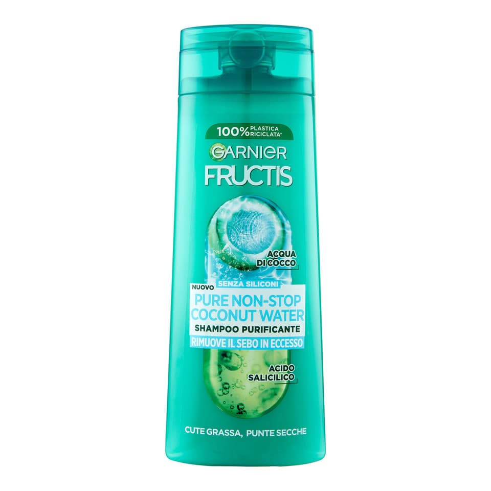 Fructis Shampoo Purificante Pure Non Stop Coconut Water Cute Grassa Punte Secche