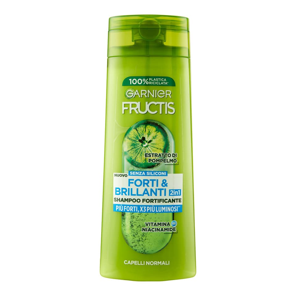 Fructis Shampoo Fortificante 2in1 Forti & Brillanti Capelli Normali