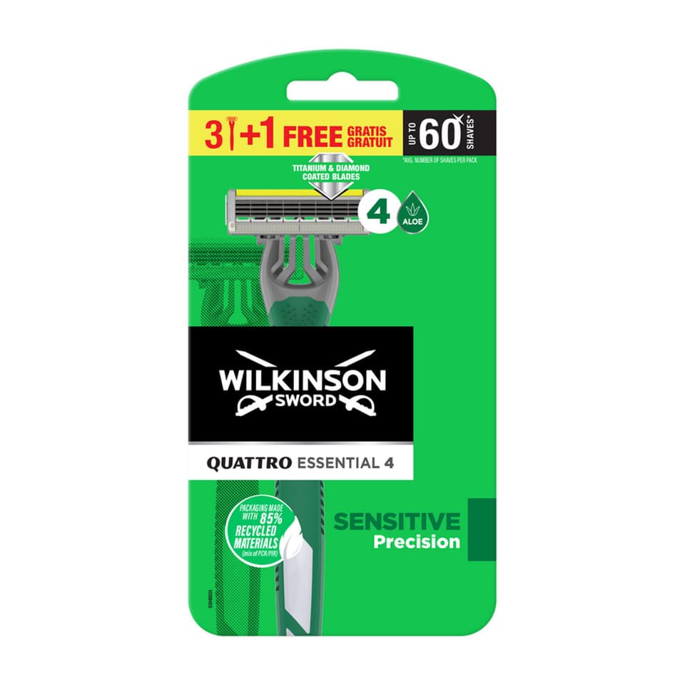 Wilkinson Quattro Essential 4 Sensitive Precision 3 Rasoi +1 4 Lame Usa&getta