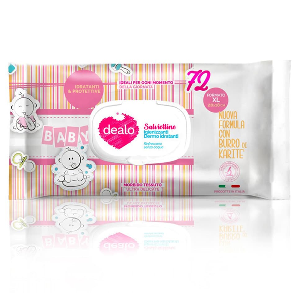 Salviettine Imbevute Burro Di Karité 72 Pz