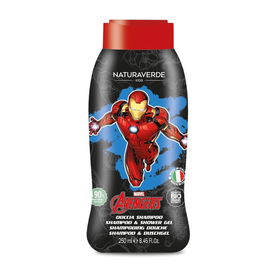 Marvel Avengers - Doccia Shampoo Per Bambini Iron Man Con Estratti Di Calendula E Camomilla Bio