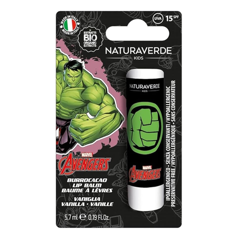 Marvel Avengers - Burrocacao Di Hulk Alla Vaniglia Con Burro Di Karite Bio 5,7 Ml