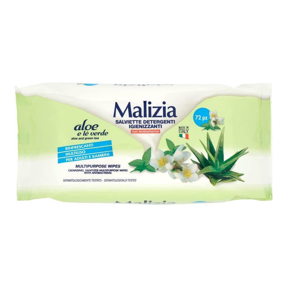 Salviette Multiuso Aloe E Tè Verde 72 Pz