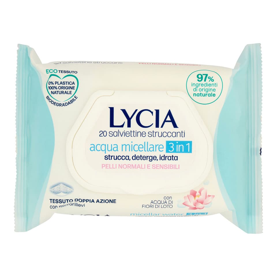 Salviettine Struccanti All'acqua Micellare 20 Pz