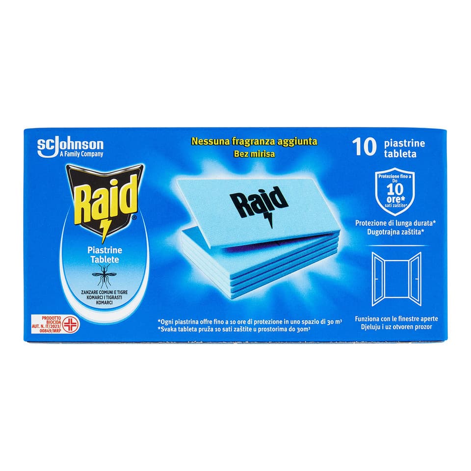 Piastrine Antizanzare Comuni E Tigre, Azione Prolungata, Ricarica 10 Pezzi