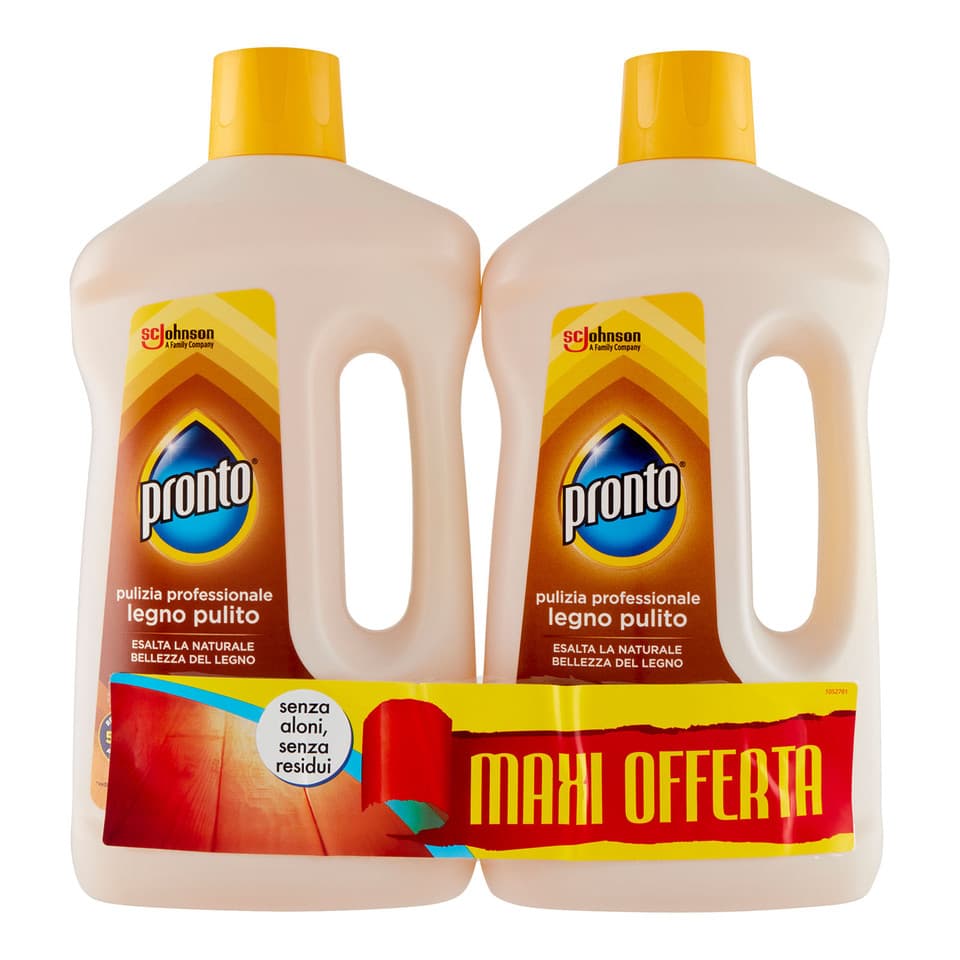 Legno Pulito - Detergente Pavimenti Parquet, Bipacco 750 Ml + 750 Ml