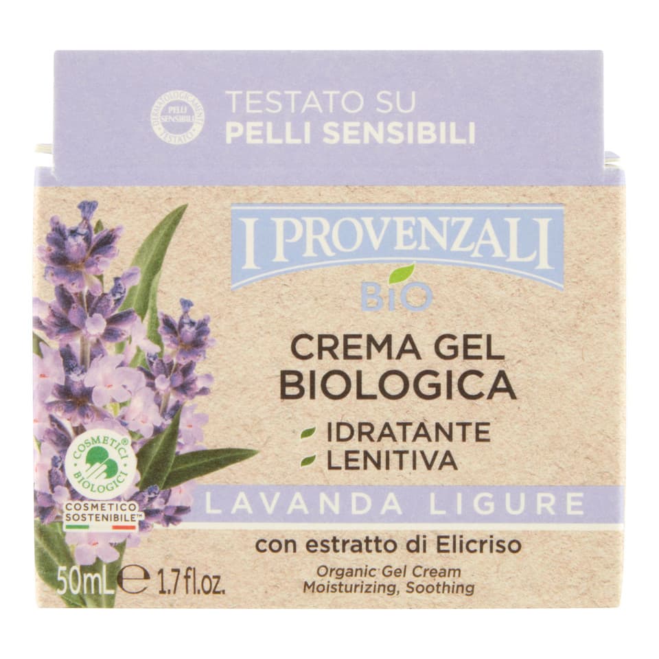 Crema Gel Viso Biologica Idratante Lenitiva Lavanda Ligure