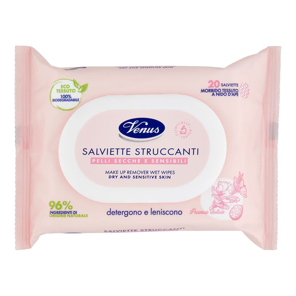 Salviette Struccanti Pelli Secche E Sensibili 20 Pz