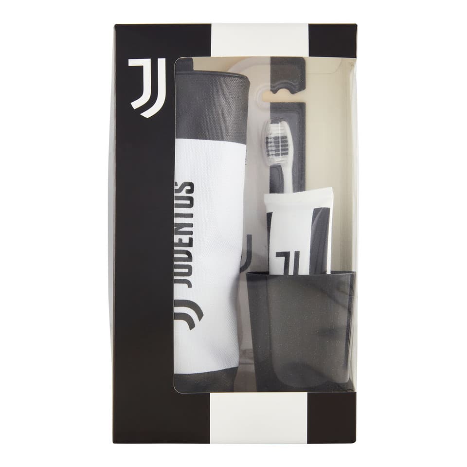 Dentifricio Alla Menta 75 Ml, Spazzolino Medio, Bicchiere, Fan Bag Juventus