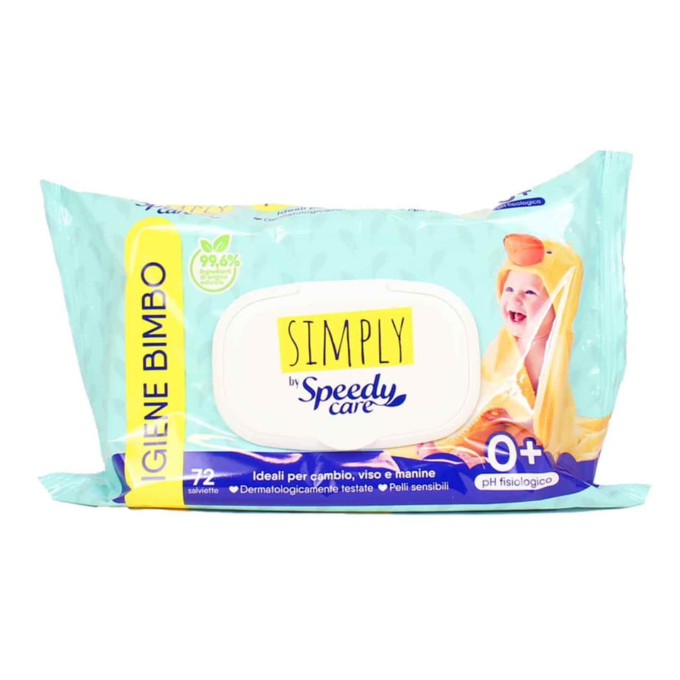 Simply 72 Salviette Baby Milleusi, Per Cambio, Viso E Manine 72pz