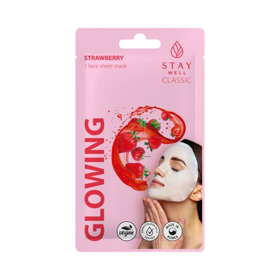 Maschera Viso In Tessuto Sheet Face-fragola