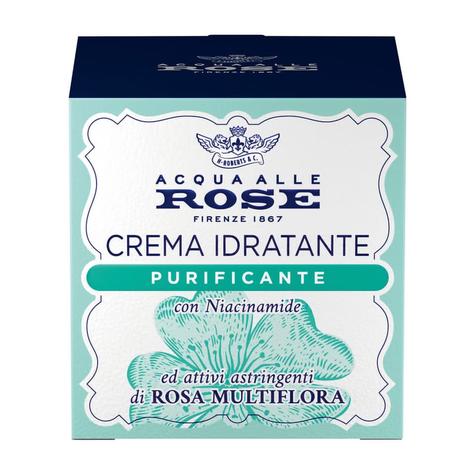 Crema Idratante Purificante Con Niacinamide Ed Attivi Astringenti Di Rosa Multiflora