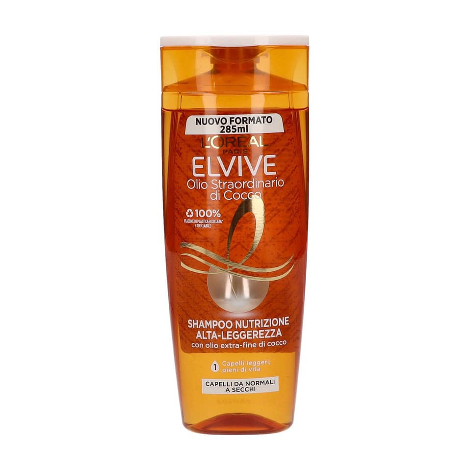 Elvive Olio Straordinario Cocco Shampoo Per Capelli Fini, Secchi