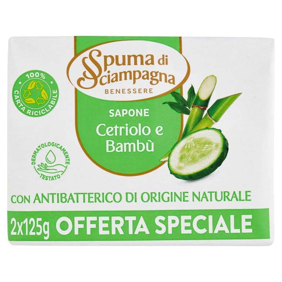 Benessere Sapone Cetriolo E Bambù 2 X 125 G