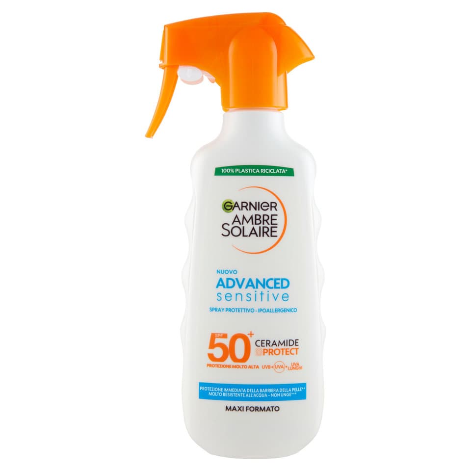 Ambre Solaire Advanced Sensitive Spray Gachette Protettivo Ceramide Protect Spf50+