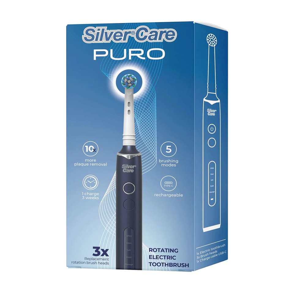 Silvercare Spazzolino Elettrico Puro + 3 Testine