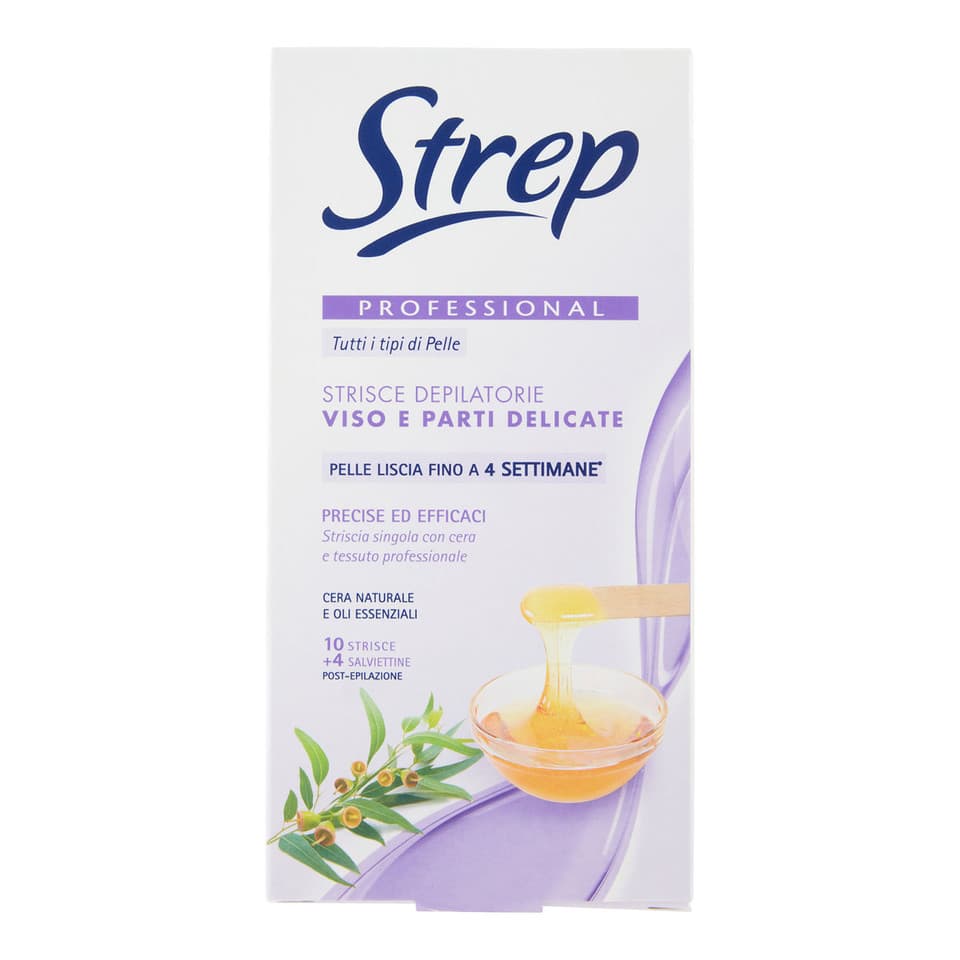 Professionale Strisce Depilatorie Viso E Parti Delicate 10 Strisce