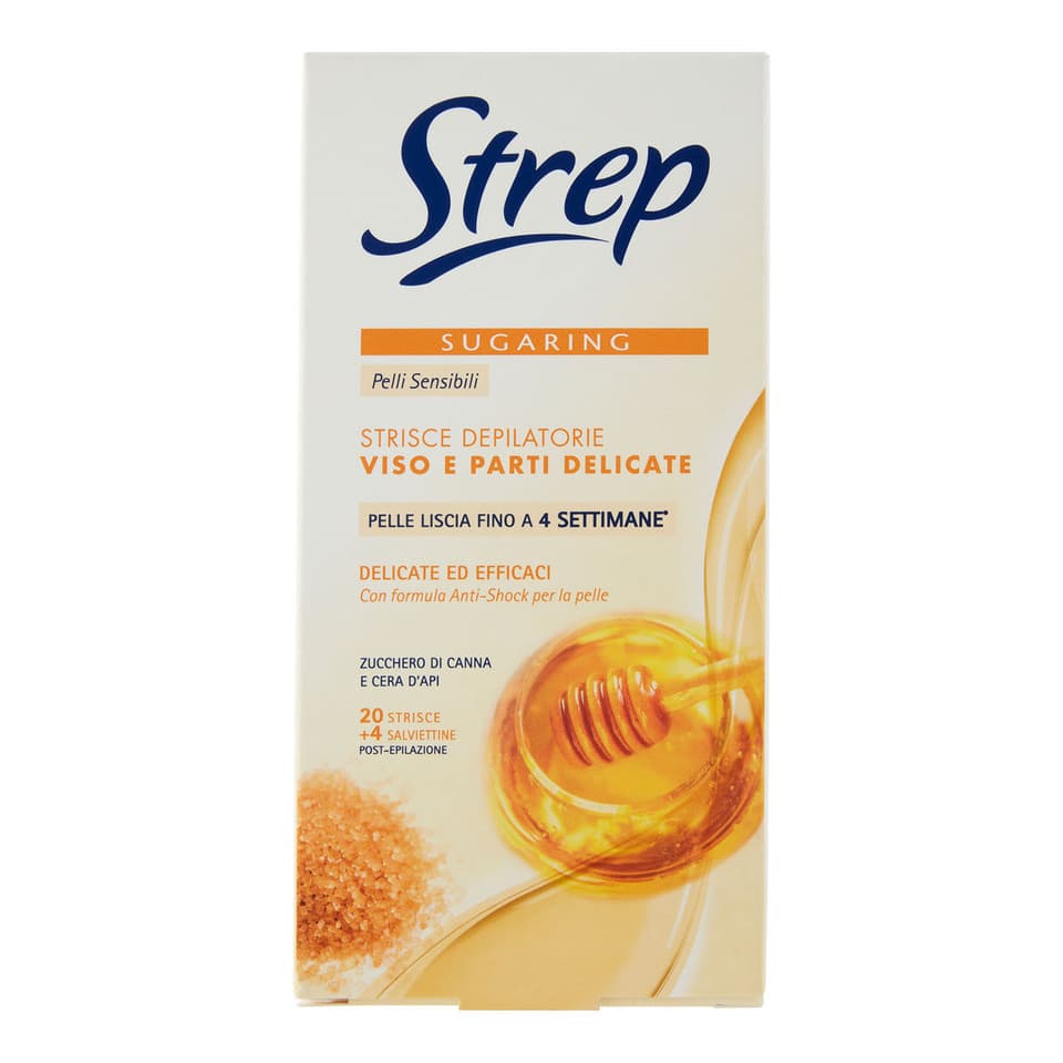 Sugaring Strisce Depilatorie Viso Allo Zucchero 20 Pz