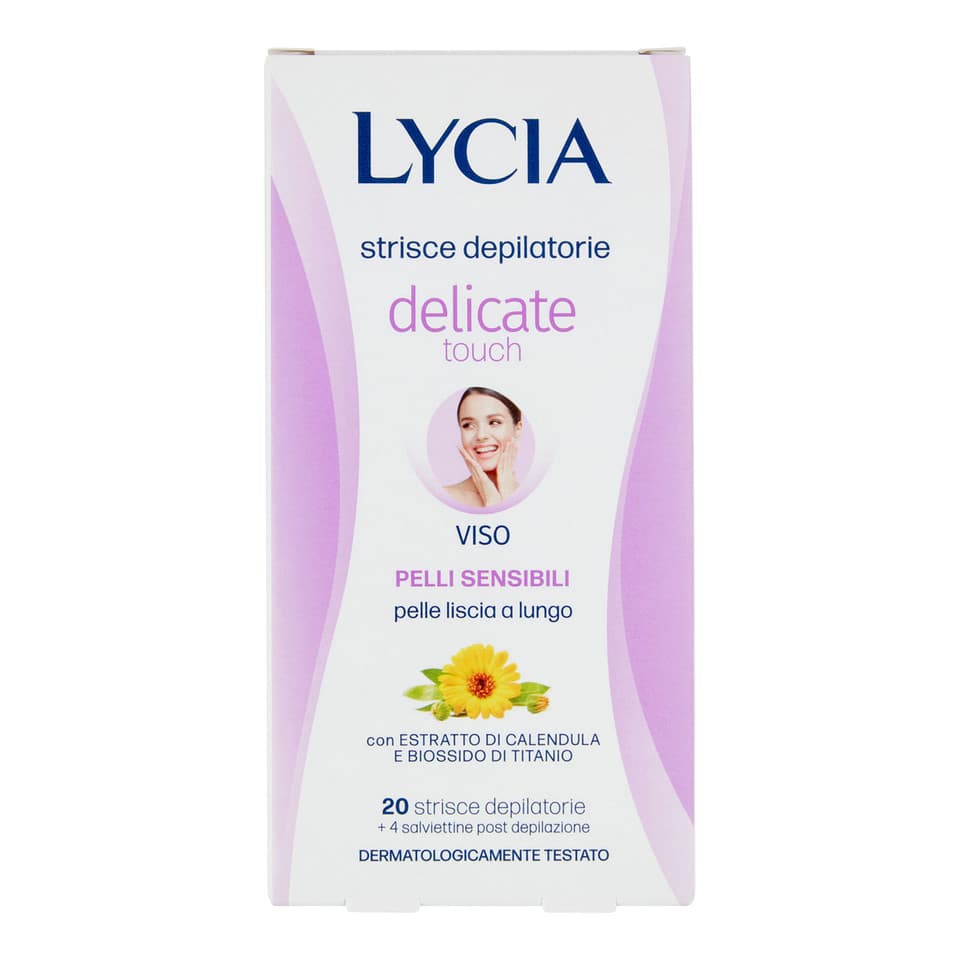 Delicate Touch Strisce Depilatorie Viso Pelli Sensibili 20 Strisce + 4 Salviettine