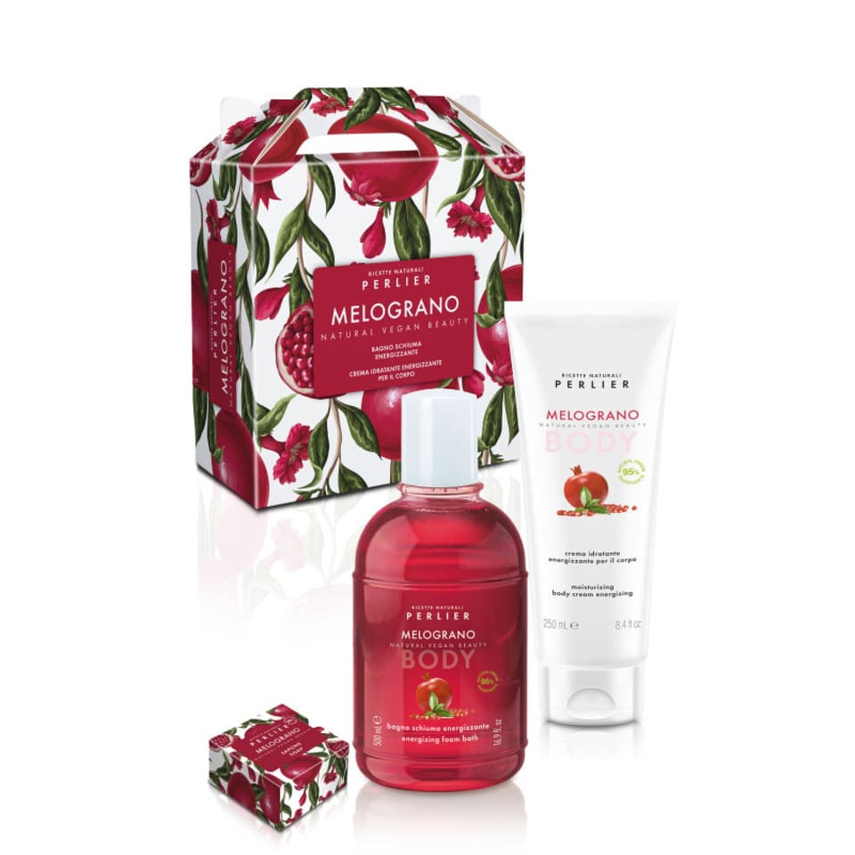 Cofanetto Melograno Con Bagno Schiuma 500ml, Crema Corpo 250ml E Saponetta