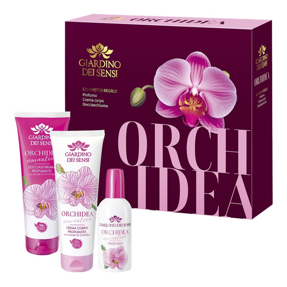 Set Donna Orchidea Con Profumo, Crema Corpo E Doccia Schiuma