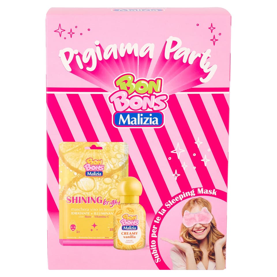 Bon Bons Pigiama Party Maschera Viso Shining 25ml + Eau De Toilette Creamy Vanilla 50 Ml