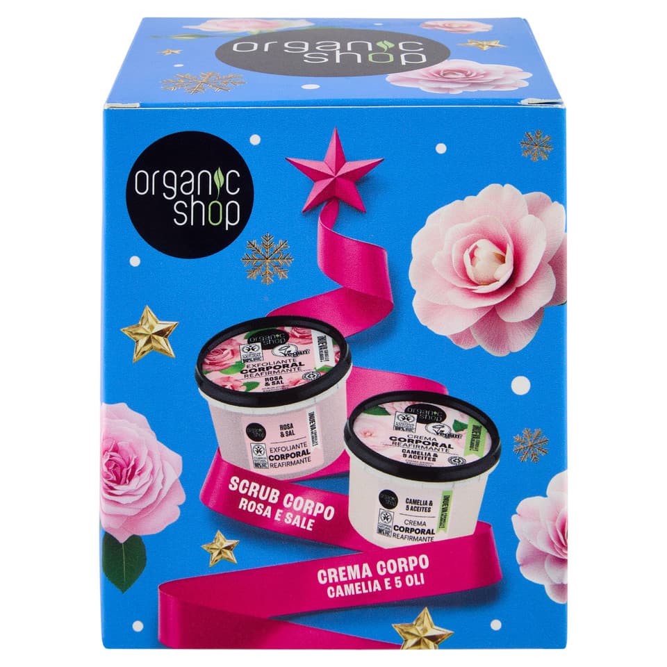 Cofanetto Scrub Corpo Rosa E Sale 250 Ml + Crema Corpo Camelia E 5 Oli 250 Ml