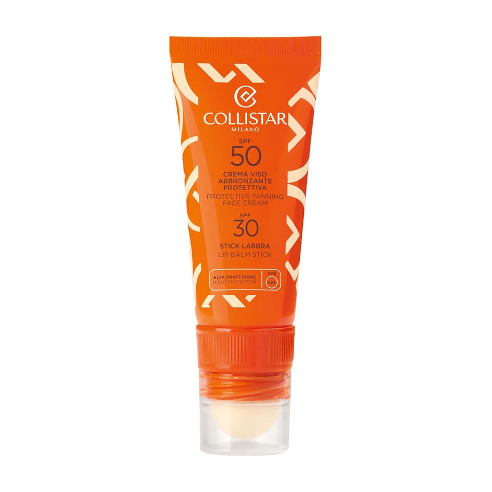 Crema Viso Abbronzante Protettiva Spf50 + Stick Labbra Spf30
