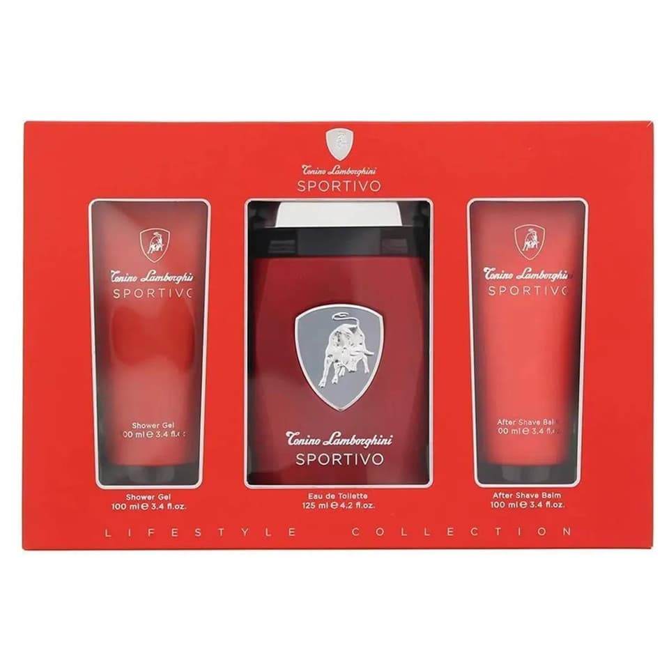 Cofanetto Sportivo Eau De Toilette 125ml Spray Gel De Baño 100ml Balsamo After Shave 100ml
