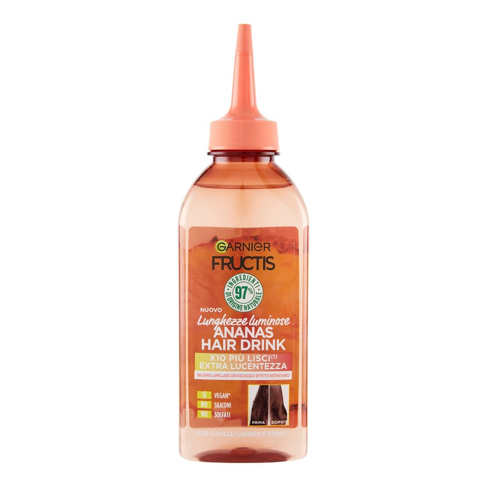 Fructis Hair Drink Ananas Lunghezze Luminose Balsamo Lamellare Con Estratto Di Ananas