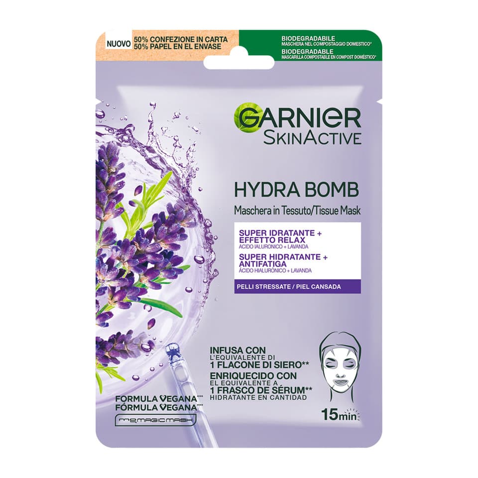 Maschera In Tessuto Skin Active Hydra Bomb Lavanda