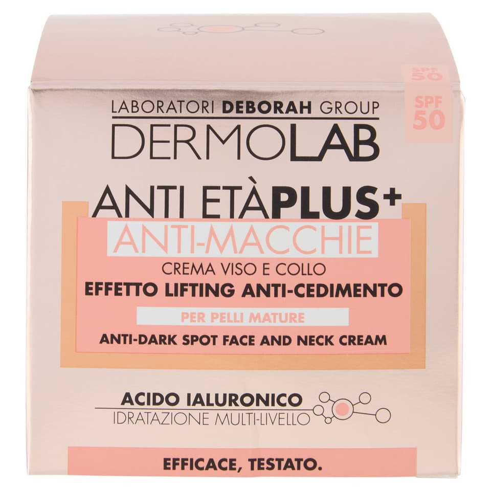 Anti Età Plus+ Anti-macchie Crema Viso E Collo Effetto Lifting Anti-cedimento Spf 50