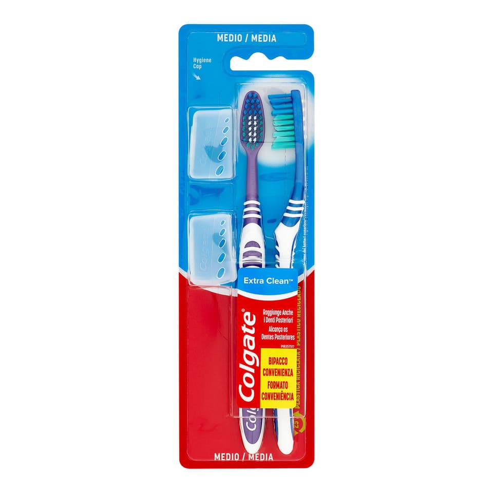 Spazzolino Extra Clean, Medio, 2 Pezzi