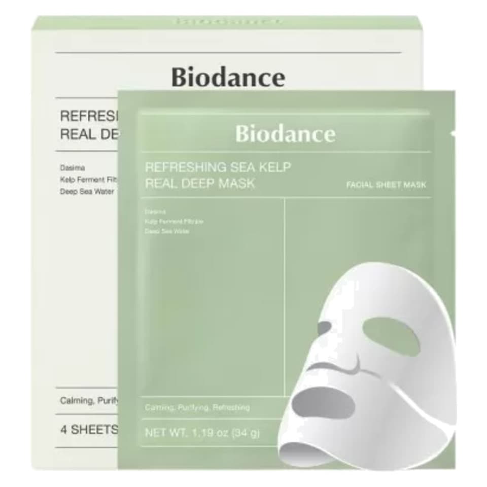 Set 4 Maschere Notte Idrogel Rinfrescanti All'alga Marina Real Deep