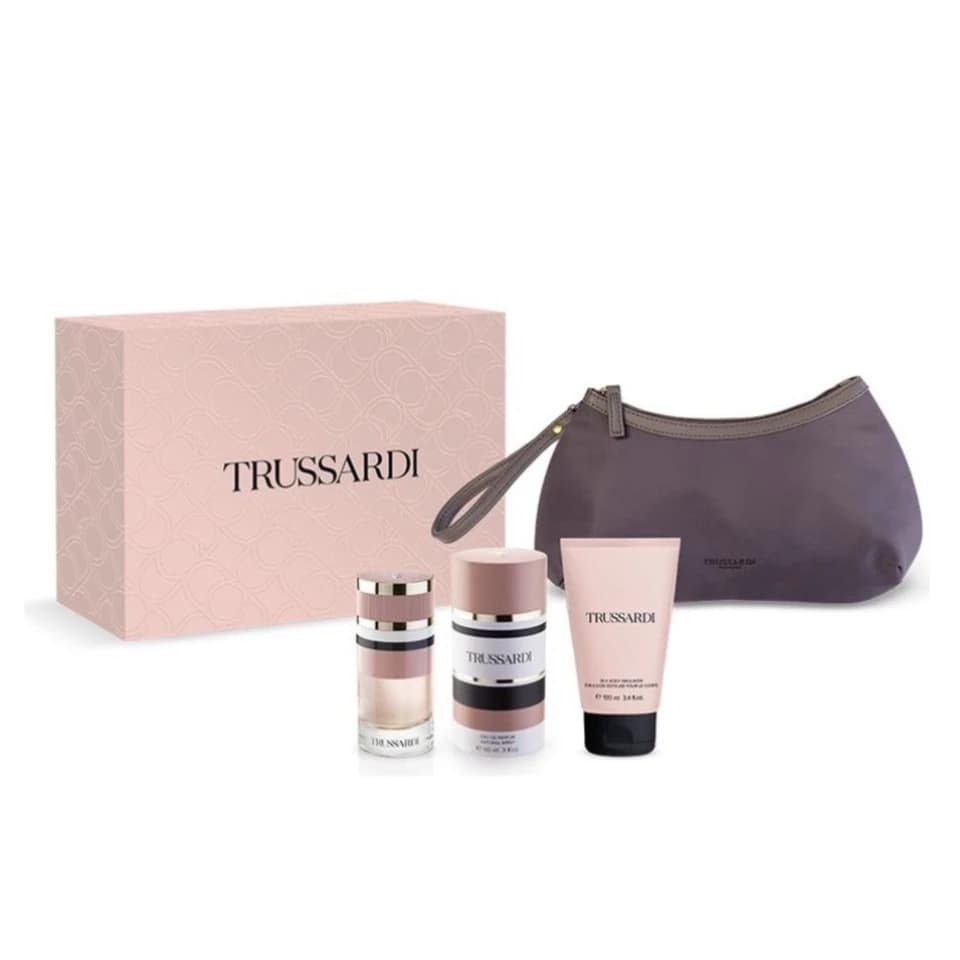 Confezione Donna Eau De Parfum 90ml Con Silk Body Emulsion 100ml E Beauty Bag