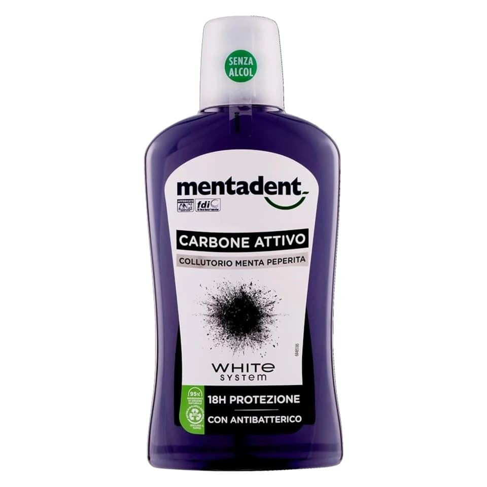 Collutorio White System Con Carbone Attivo Menta Piperita